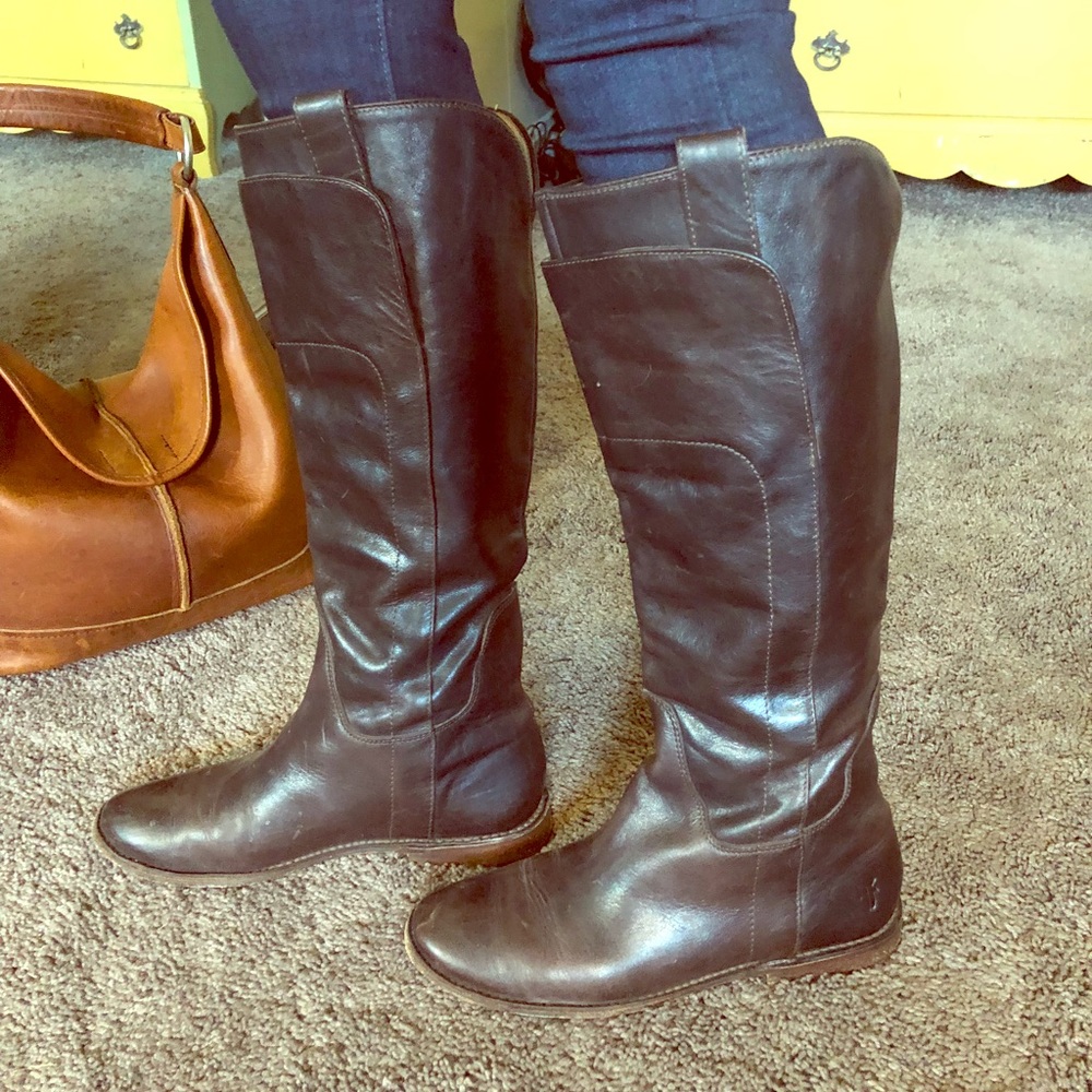 Dark brown Frye boots size 8